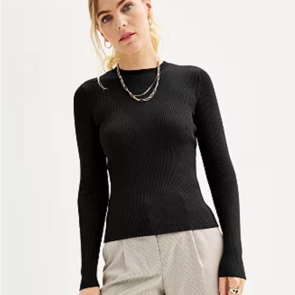 Women’s Nine West Rib Crewneck Sweater